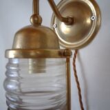 Vintage wallmounted brass lamp from a ship.