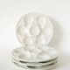 Set of 4 oyster plates in majolica, White, 1960