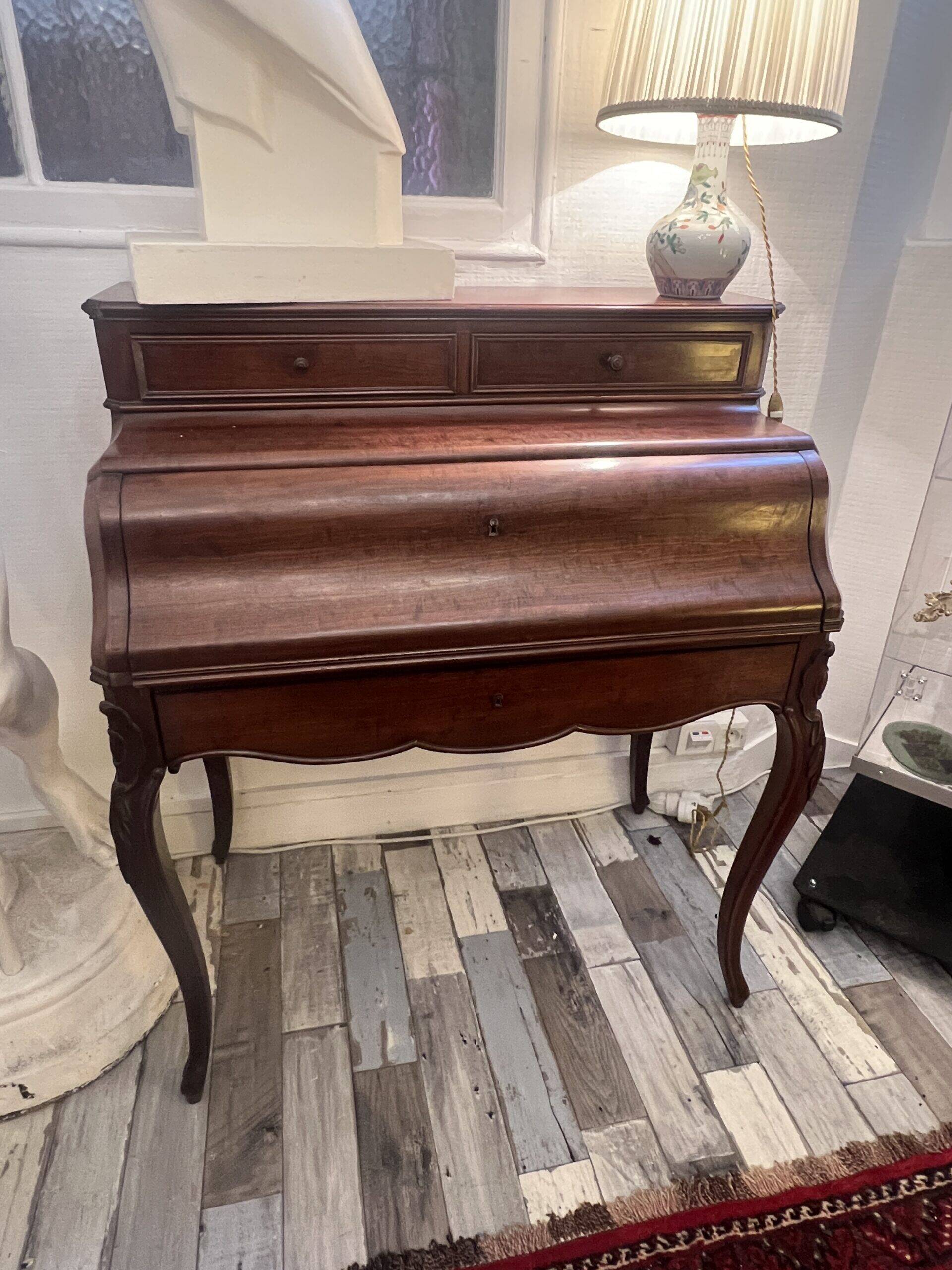 Small Napoleon III mahogany secretary desk, 19th century