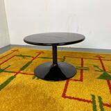 Round Black Side Coffee Table by Pierre Paulin for Artifort, 1970s