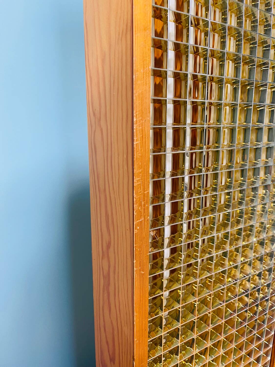 Scandinavian ceiling light in teak, circa 1970.
