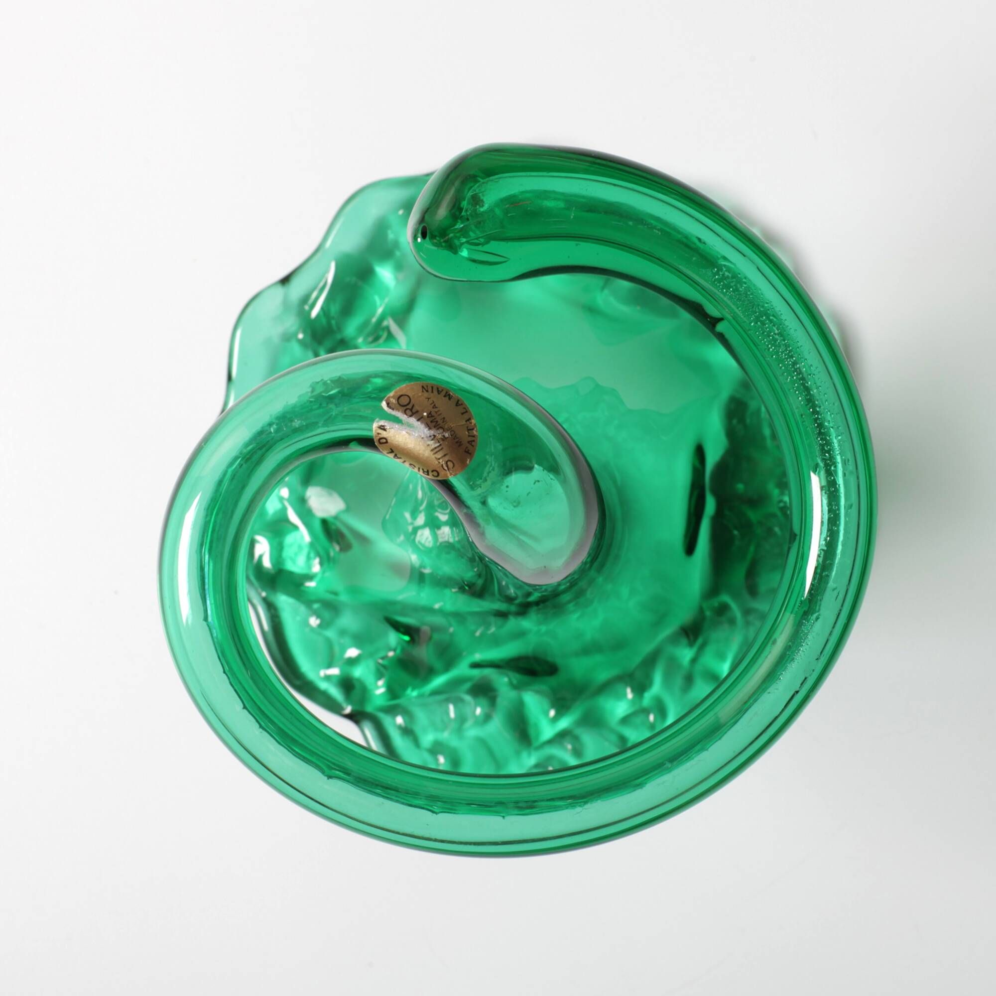 Vintage Green Glass Art Vase / Hand-blown Home Decor / Stilvetro / Rome