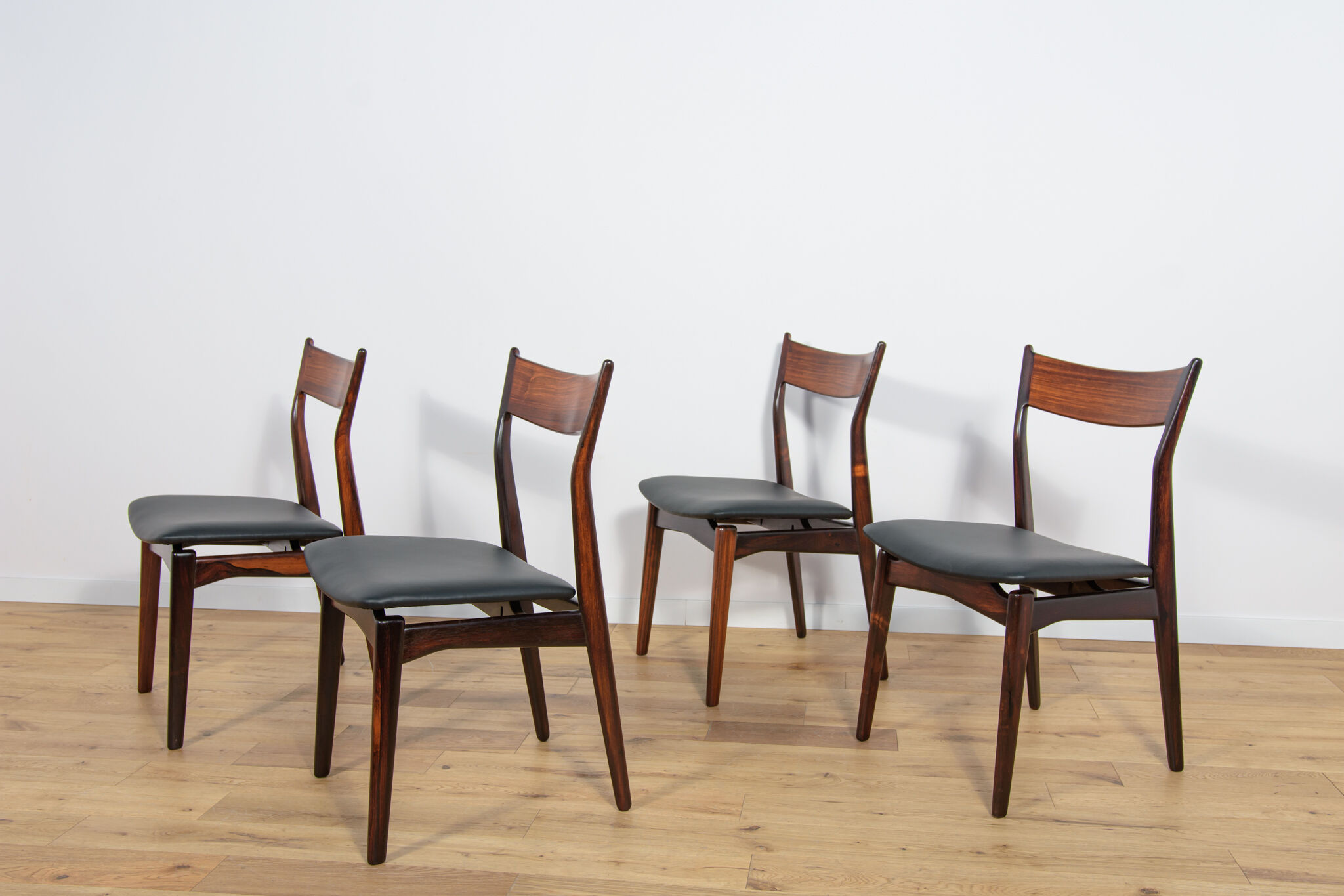 Mid Century Rosewood Dining Chairs by  H. P. Hansen for Randers Møbelfabrik, 1960s, Set of 4