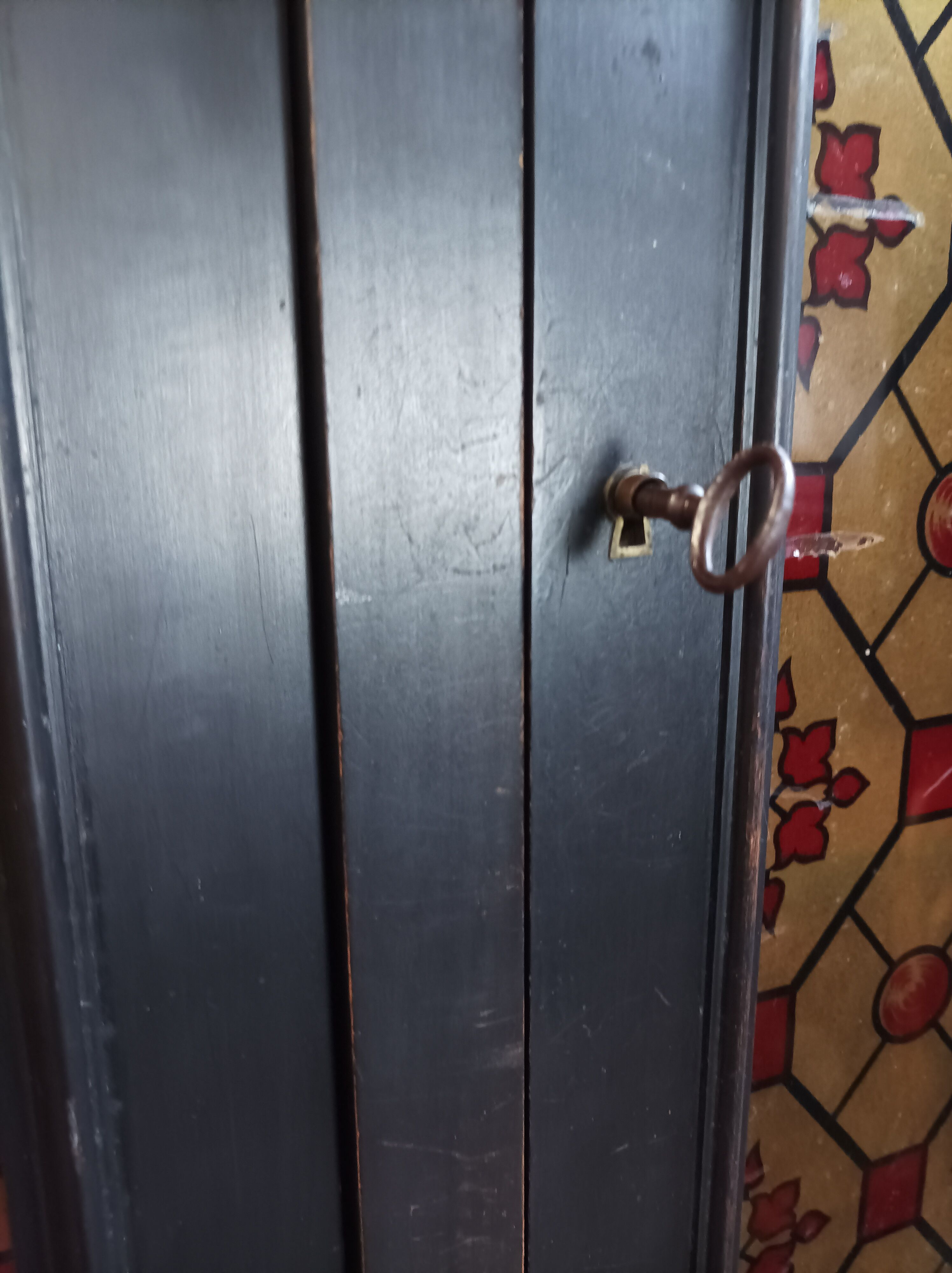 Vintage painted wooden bookcase