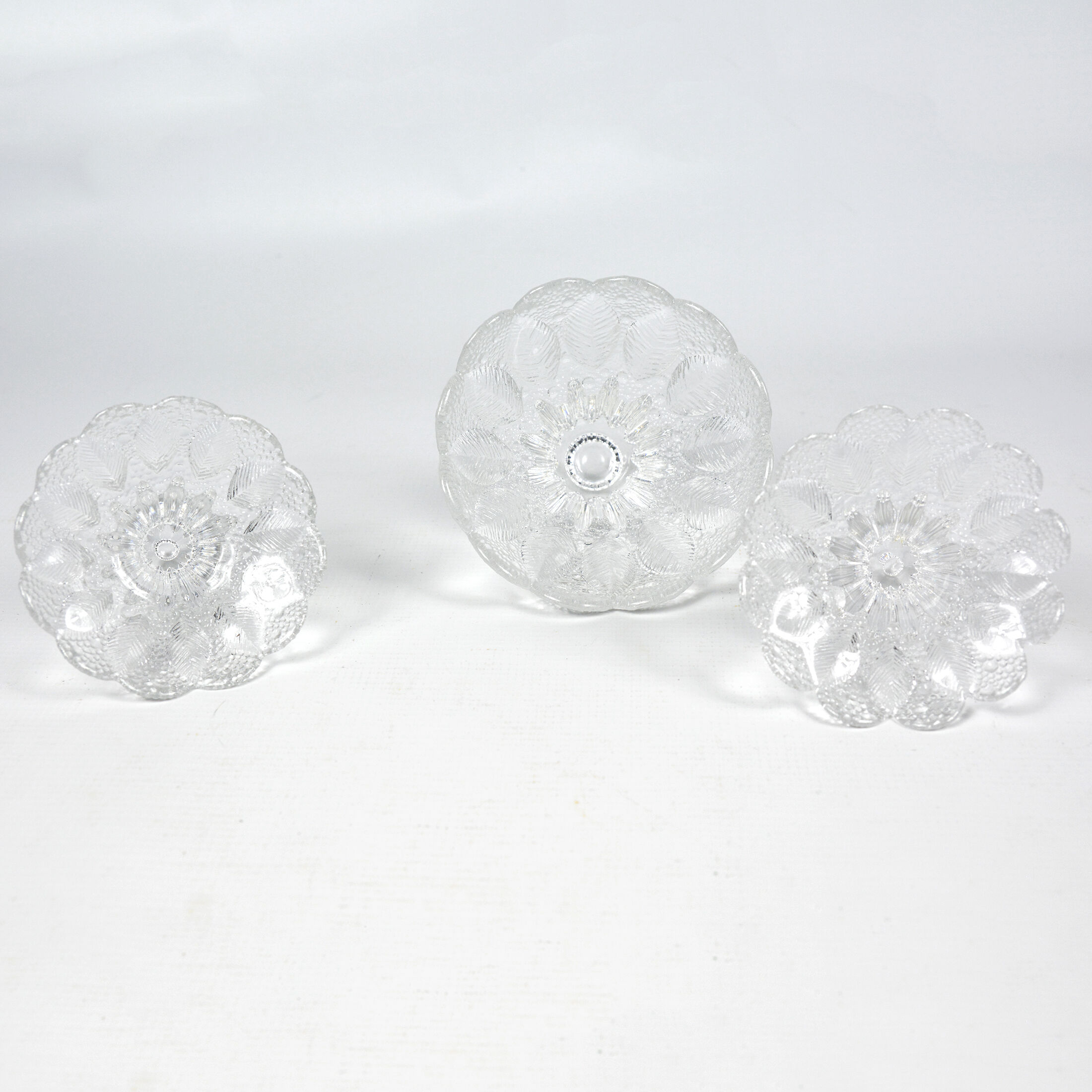 Set of 3 Lausitzer Glas candlesticks, Germany, 1980s