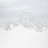 Set of 3 Lausitzer Glas candlesticks, Germany, 1980s