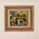 Huile sur panneau suédoise originale « French Street Life » -