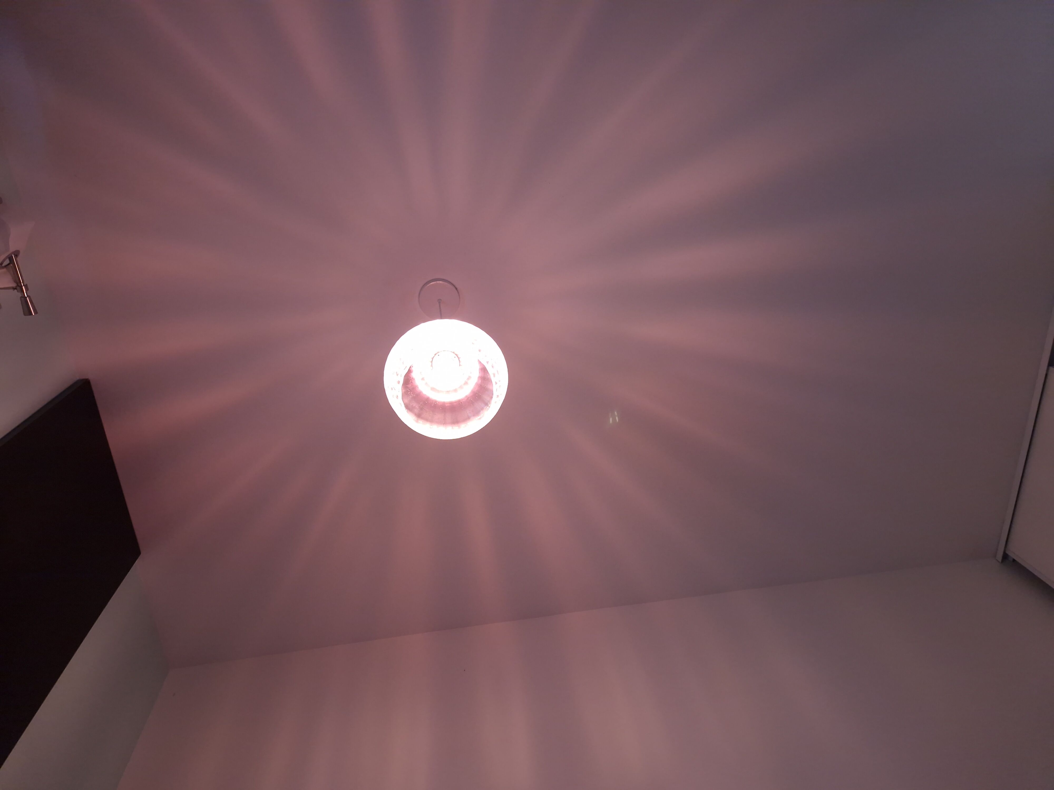 Vintage pendant lamp in pink glass