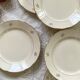 6 flat earthenware plates in beige and gold Villeroy Boch ACC-7227