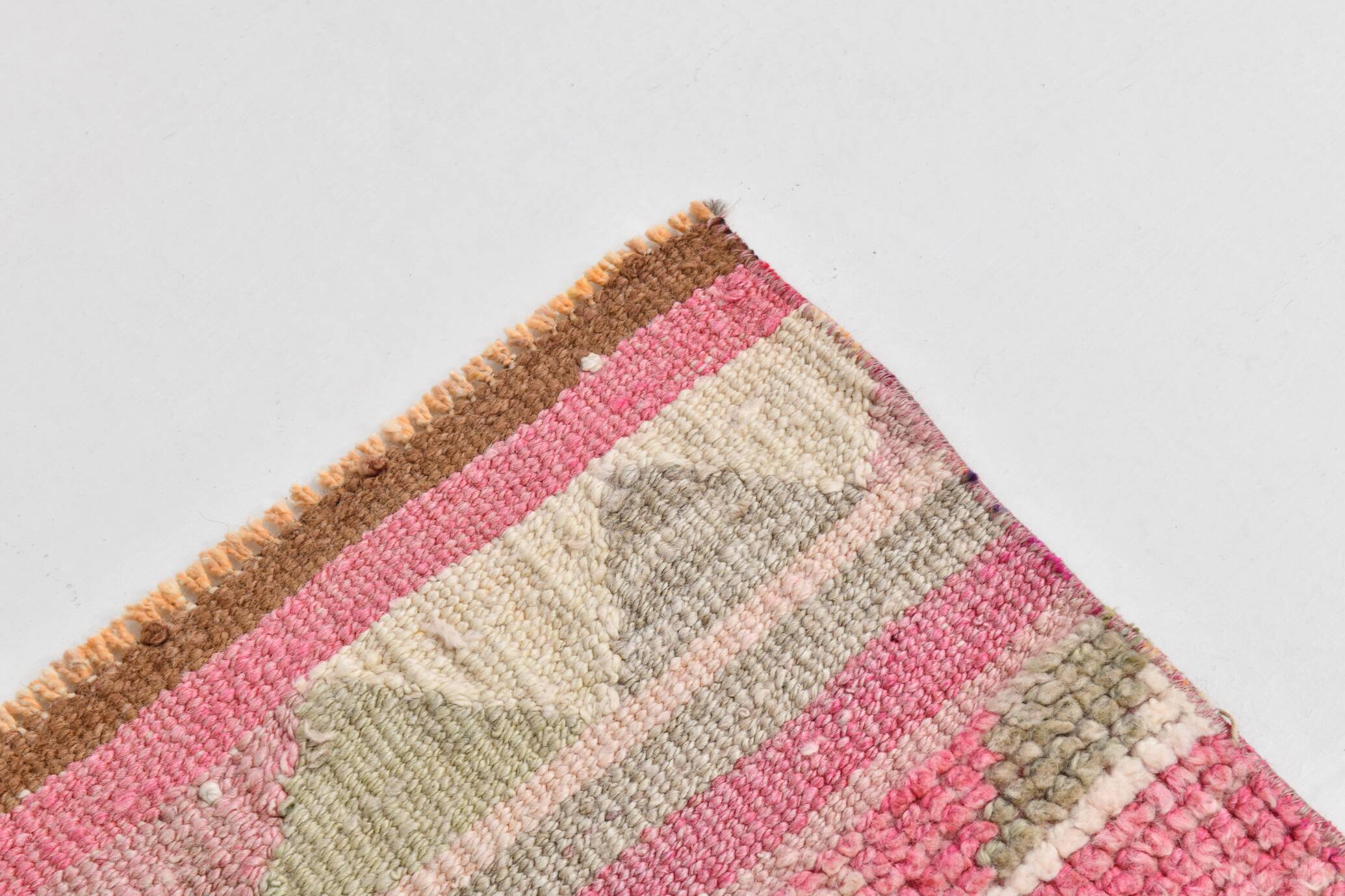 Pink Cream Turkish Runner Rug, 70x309Cm