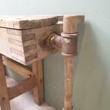 Old wooden workbench sidetable