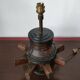 Old wheel hub lamp ~ brutalist art ~ 50's ~ france