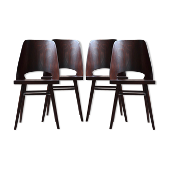 Set of 4 dining chairs by Radomir Hofman for TON, model 514, beech veneer