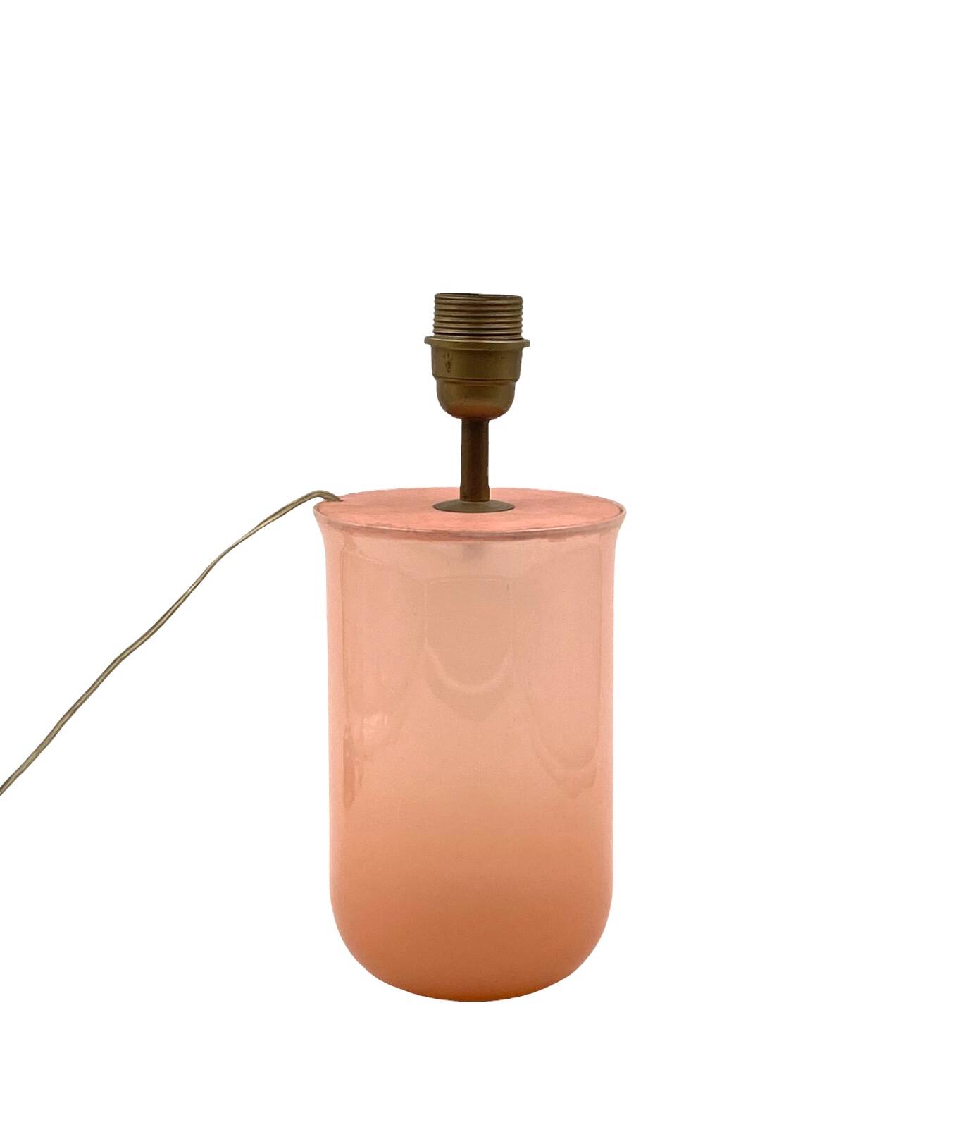 Mid Century Modern Pink Murano Glass Table Lamp Base, Italy, 1950s
