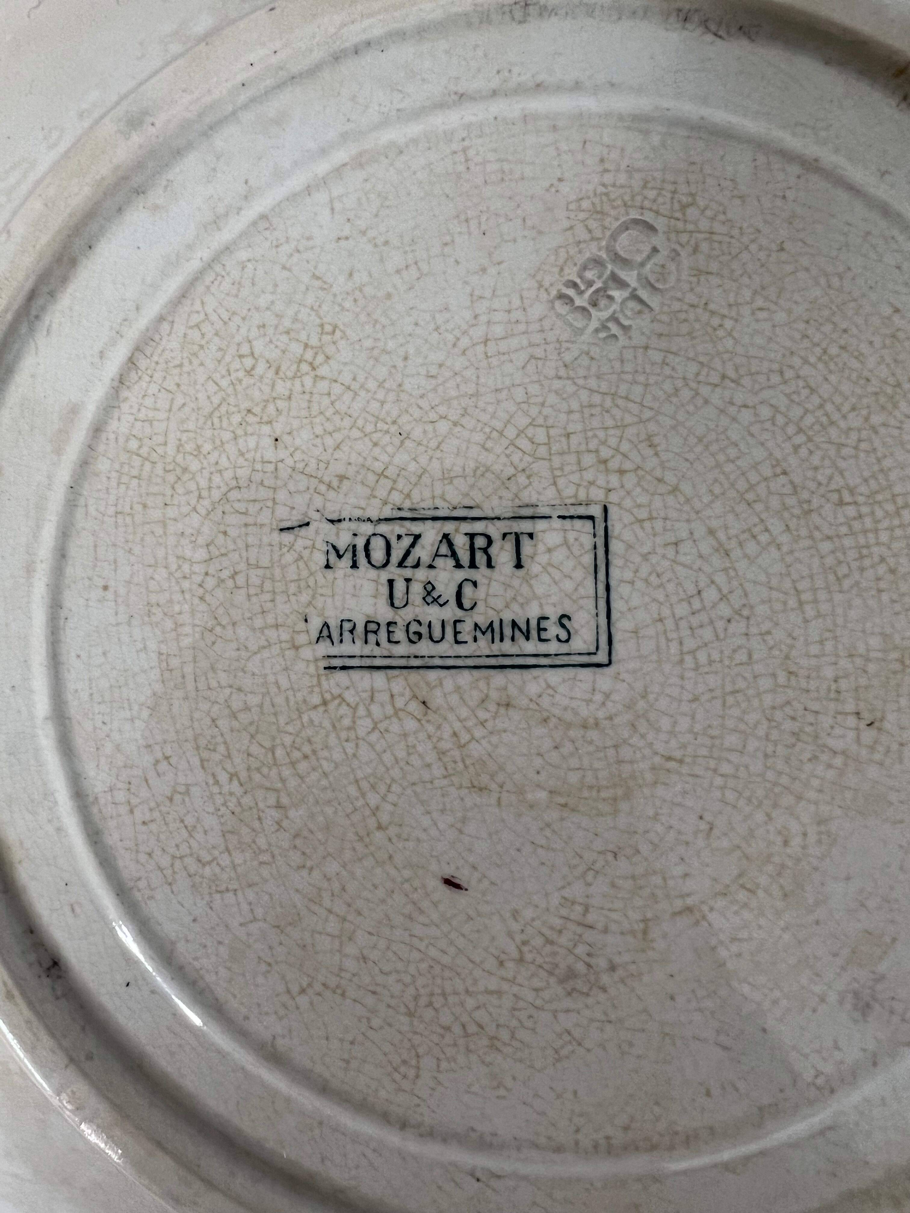 Set of 9 Terre de Fer flat plates - Sarreguemines U&C Mozart