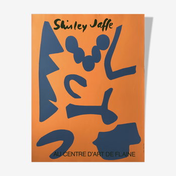 Shirley JAFFE, Centre d'art de Flaine (fond orange), 1981. Affiche originale en sérigraphie