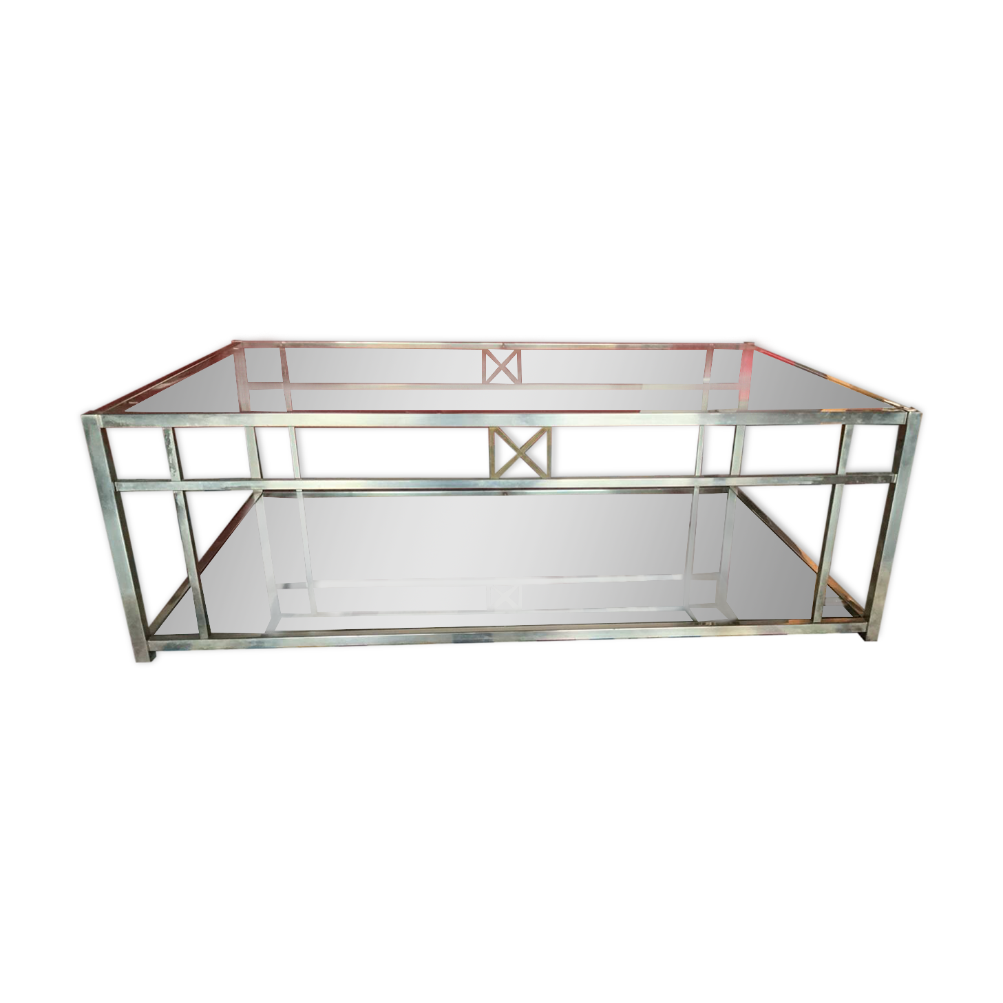 Roche Bobois glass and chrome coffee table