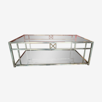 Roche Bobois glass and chrome coffee table