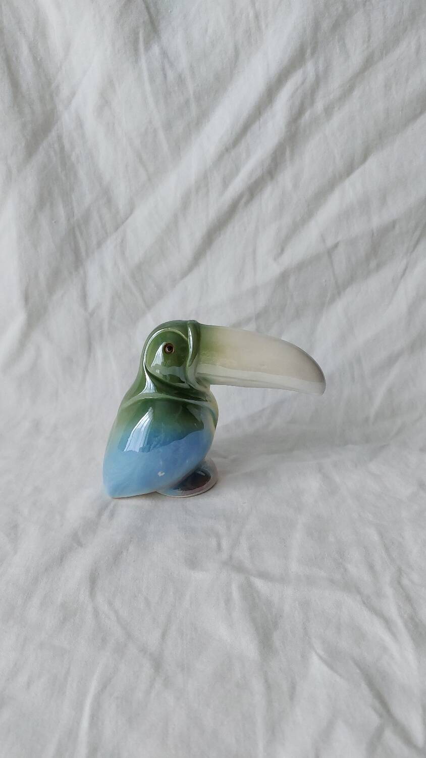 Ceramic Toucan Pastel Iridescent Enamel Decoration