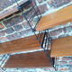 Vintage wood and metal shelves, designer storage.