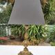 Pair of 19th century bronze lamps ibex decorations