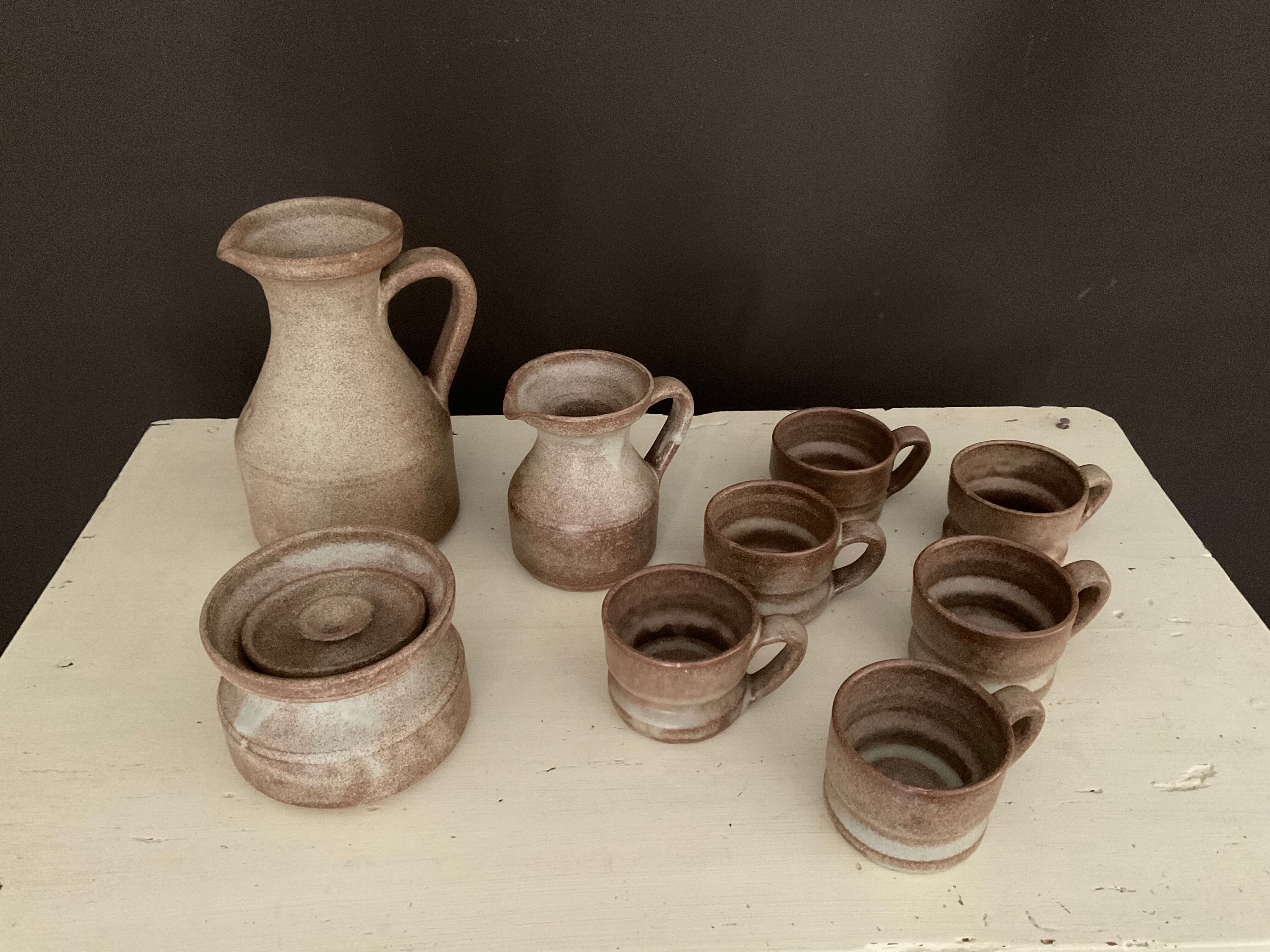 Stoneware coffee service. Vallauris.vintage