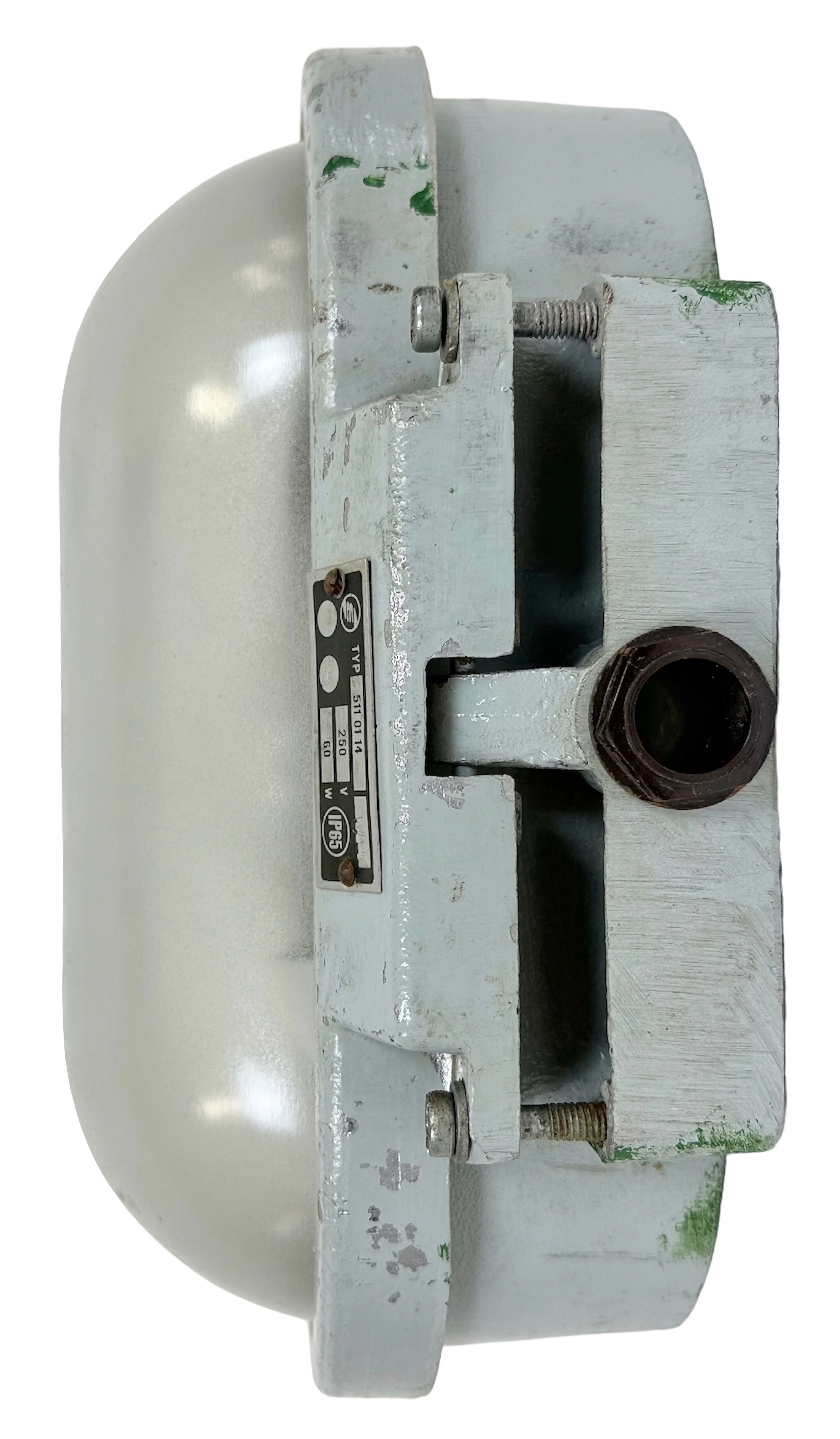 Industrial Cast Aluminium Wall Light with Milk Glass from Elektrosvit, 1970s