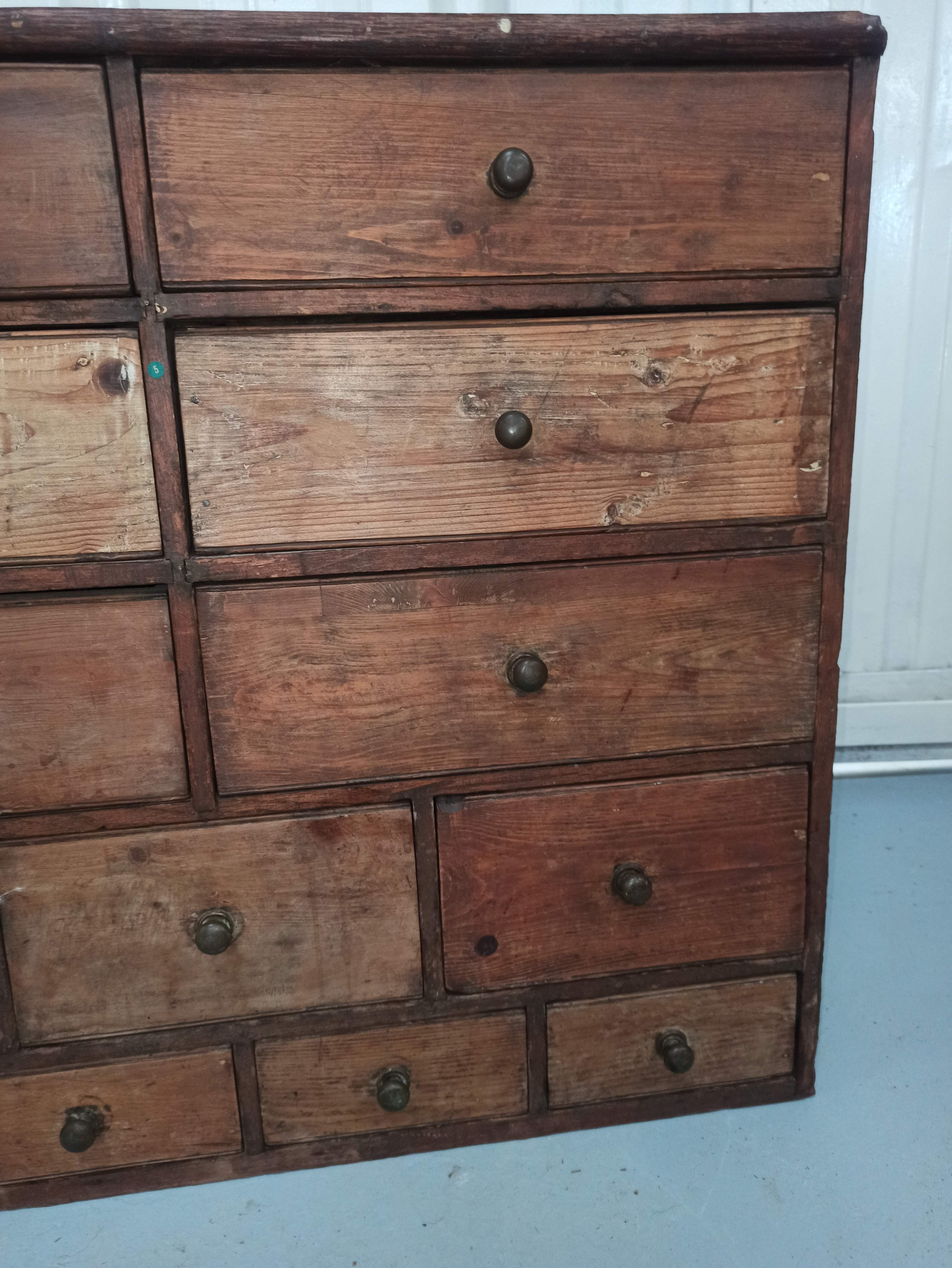 Hardware furniture wood multiple drawers old