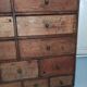 Hardware furniture wood multiple drawers old