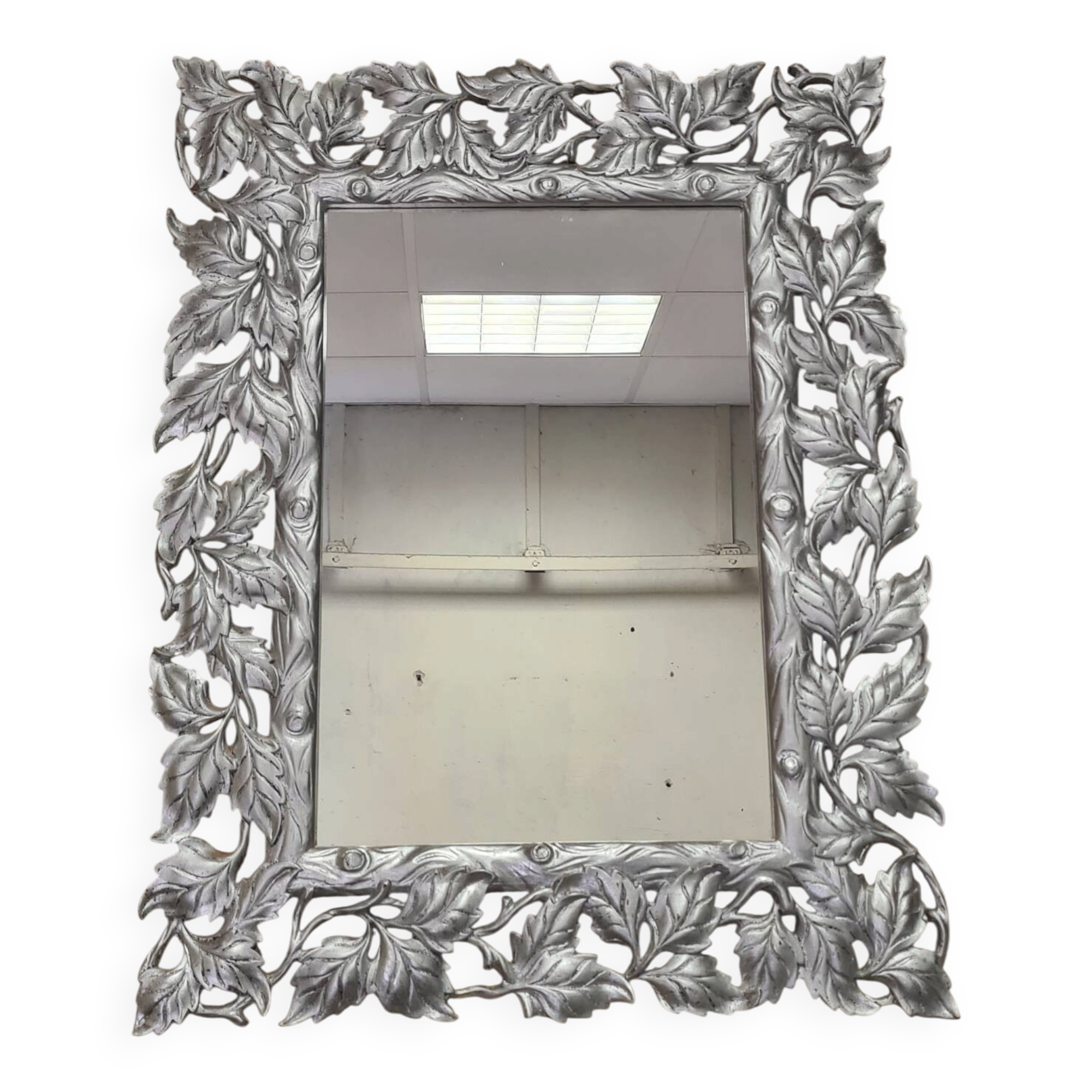 Silver wood mirror