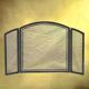 Folding fireplace screen in brushed steel and gilded brass – 1960s