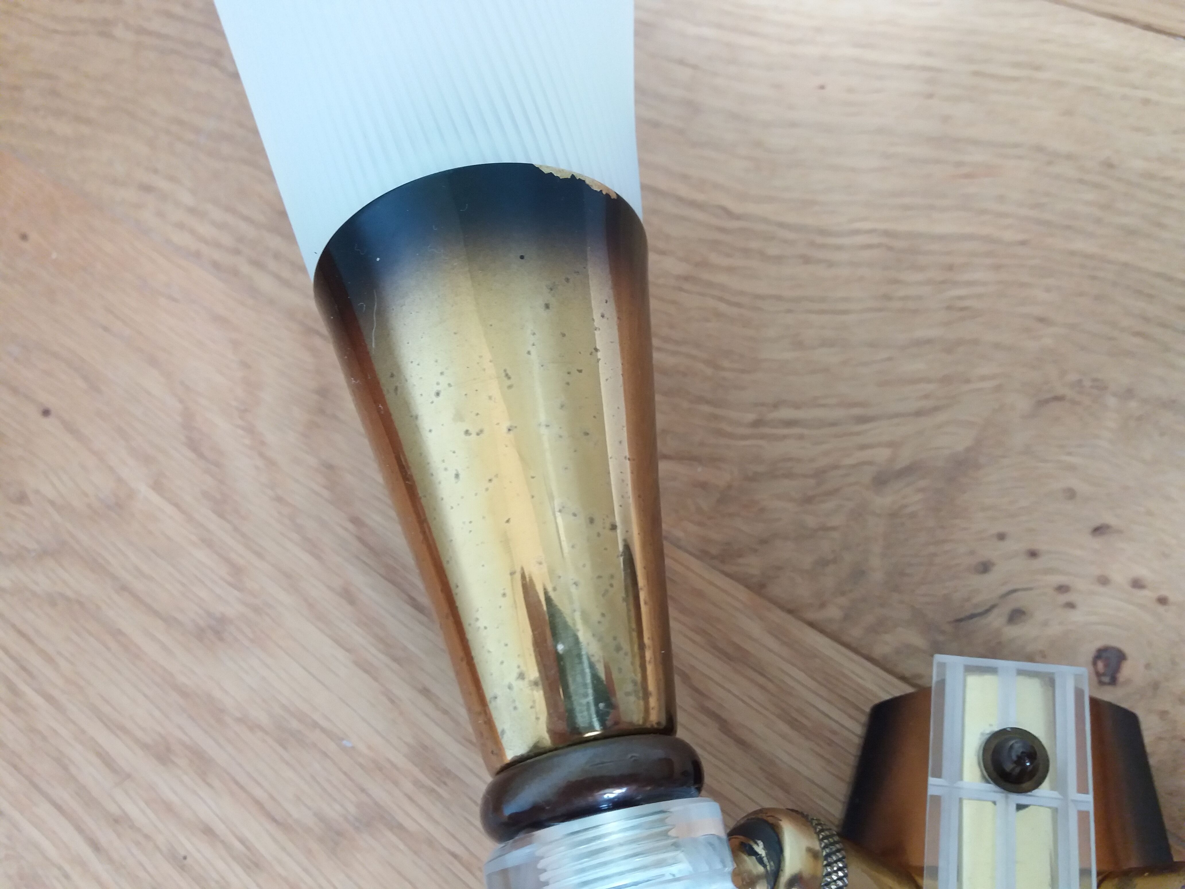 Double brass and plexiglass wall lamp Maison Lunel