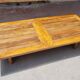 Rustic brutalist coffee table in solid reclaimed wood 195 x 90 cm