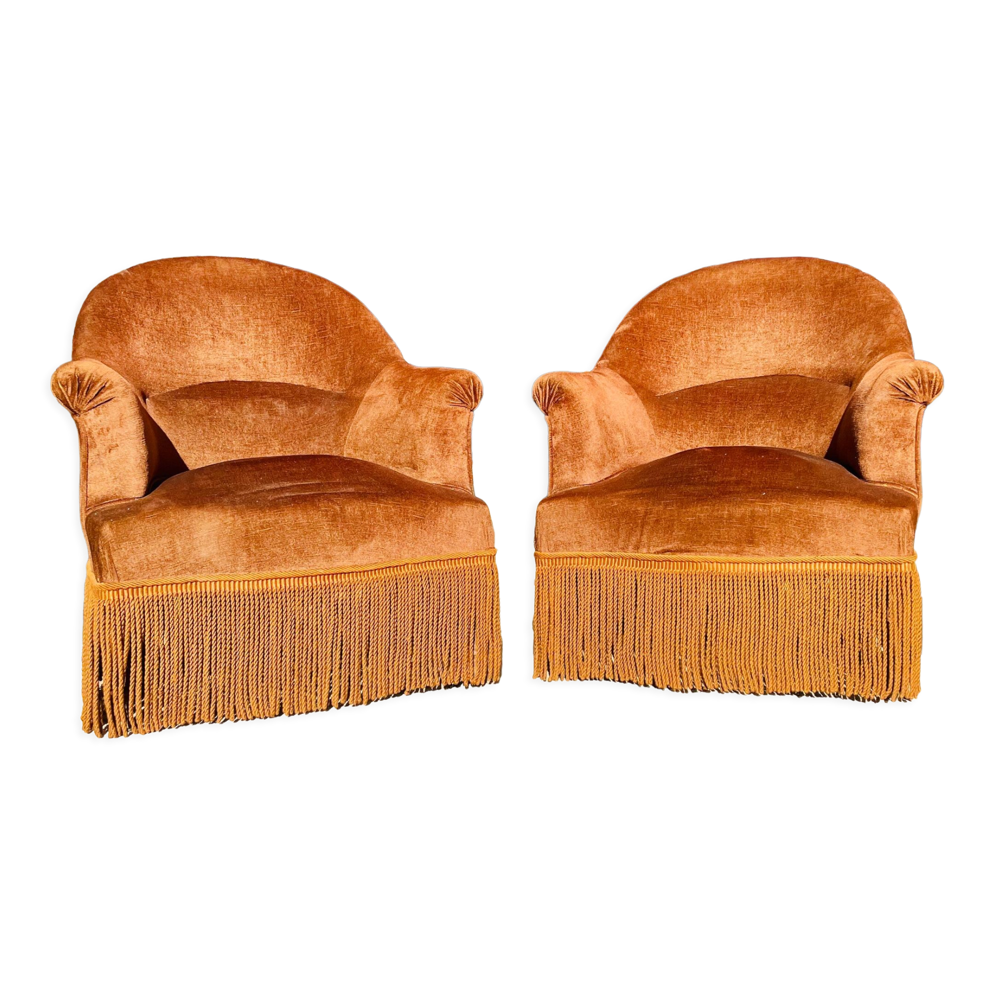 Pair of toad armchairs
