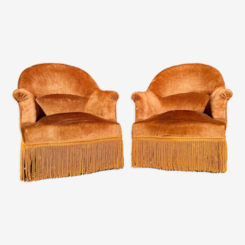 Paire de fauteuils crapaud