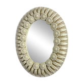 Miroir en céramique florale espagnole de Manises, Espagne, vers les années 1970.