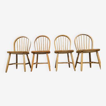 Lot de 4 chaises Danois à barreaux vintage