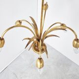 Lustre en laiton ananas, années 1970