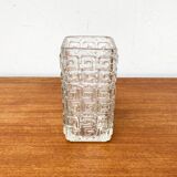 Large Finnish glass block vase from the mid-century by Tamara Aladin for Riihimäki, 1960s.
