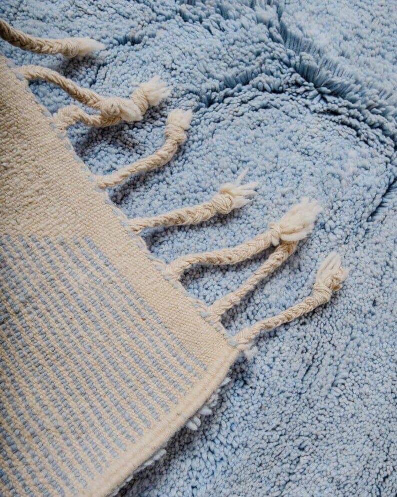 Authentic handmade natural wool Atlas rug size 1.4/2.6 m