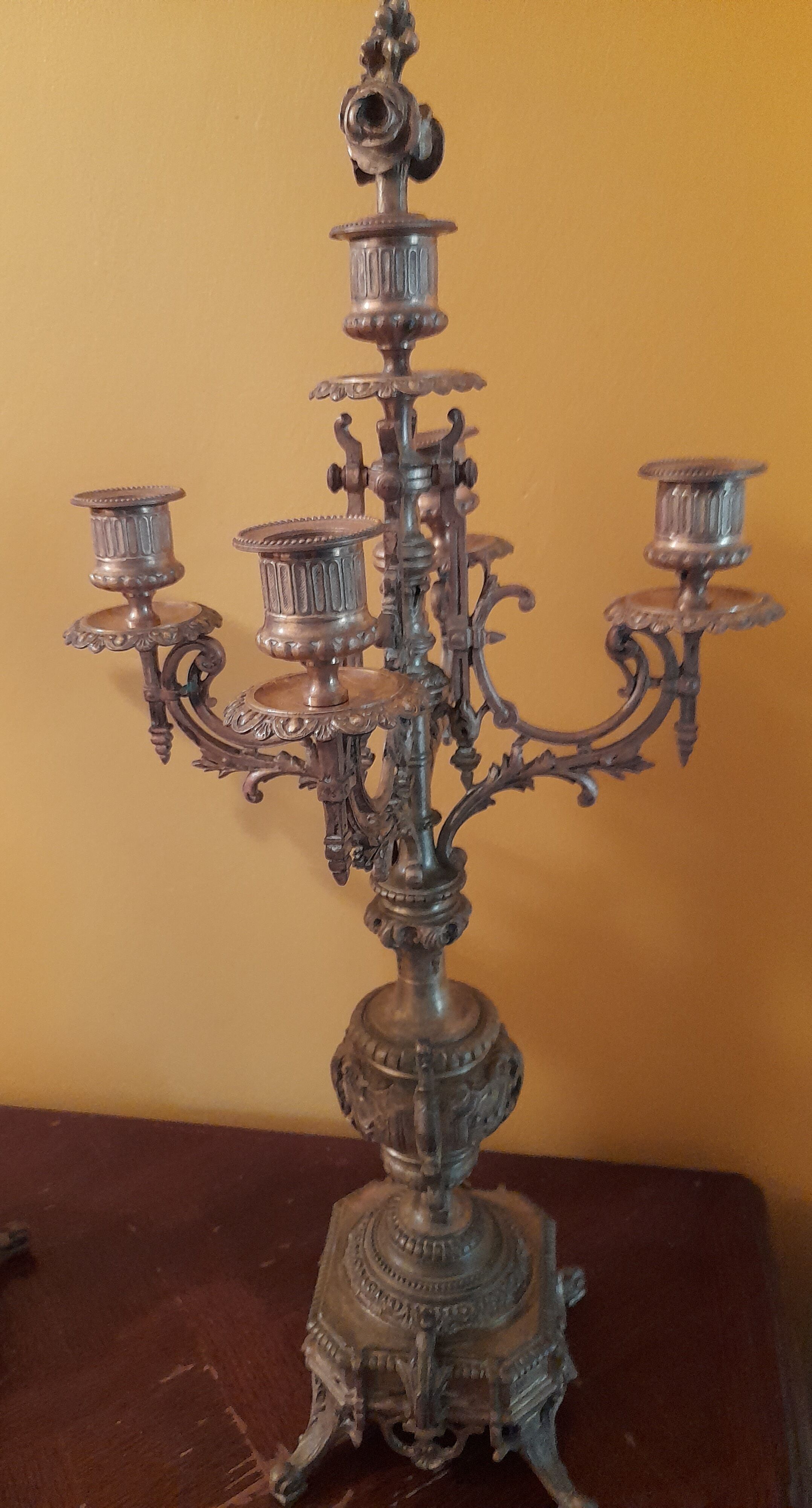 Pair of candlesticks 5 fires napoleon iii 19th