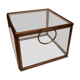 Boite vitrine en verre et laiton