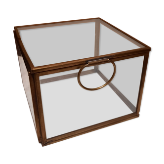 Glass and brass showcase box