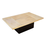 Vintage Belgo Chrome sliding coffee table with hidden bar - 1970s