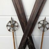 Former pair of Ramy wooden skis - vintage mountain chalet deco sticks