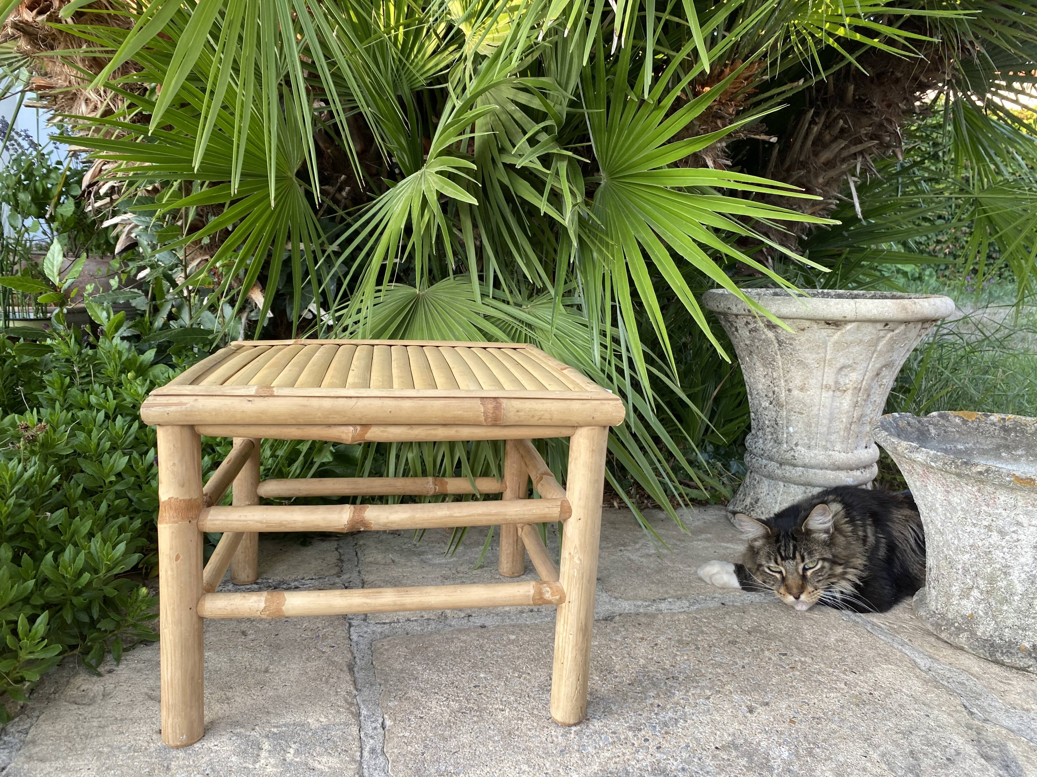 Vintage rattan bamboo coffee table