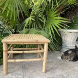 Vintage rattan bamboo coffee table