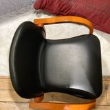 Fauteuil simili cuir noir