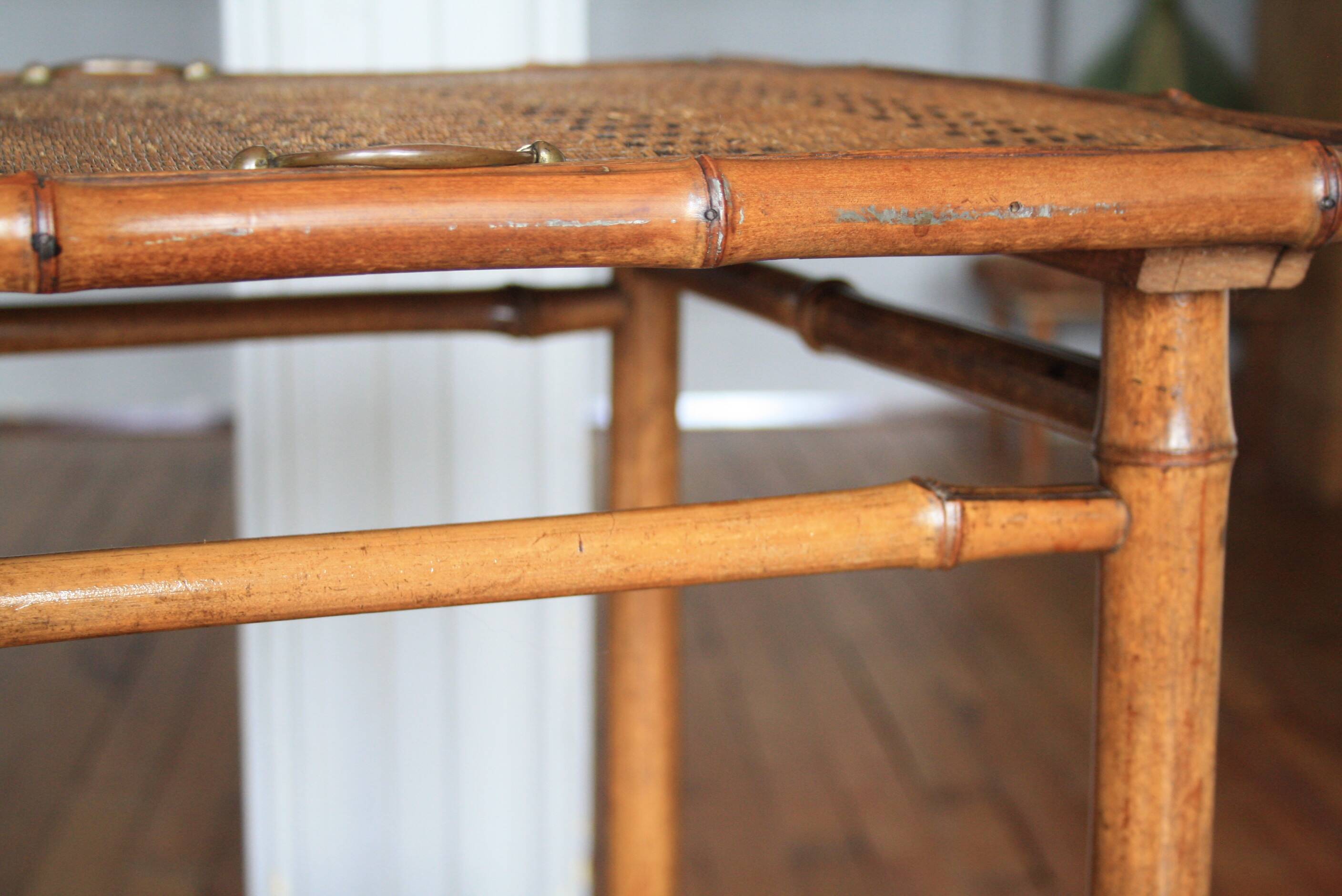 Bamboo and wood side table - art nouveau