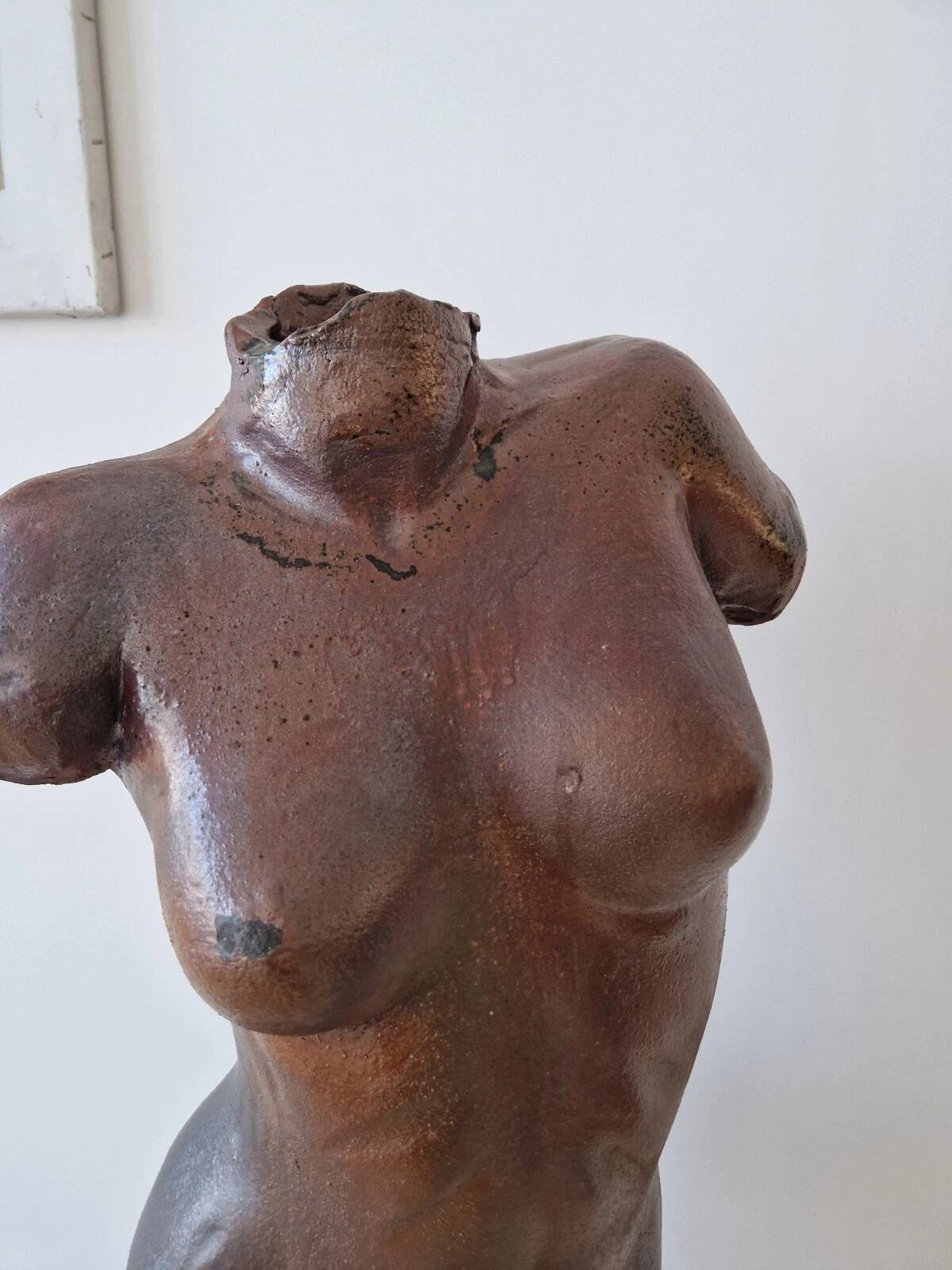 Vintage Studio Pottery Female Torso Sculpture 1960s Interior Design